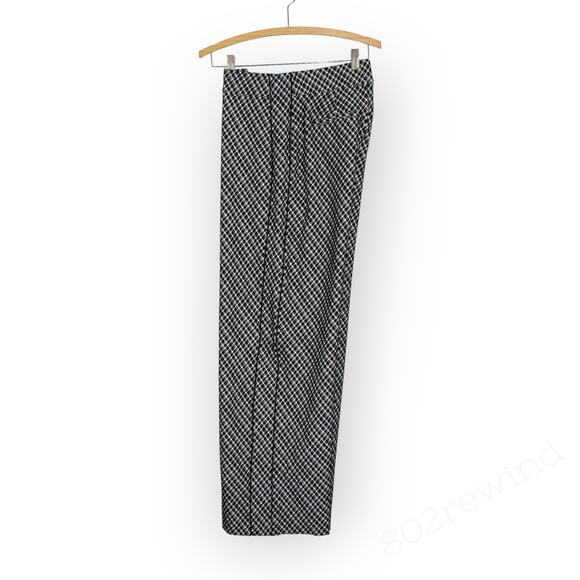 Medium Spanx Perfect Fit Ponte Jacquard Wide-Leg Pants Check Plaid High-Waist - Picture 5 of 13